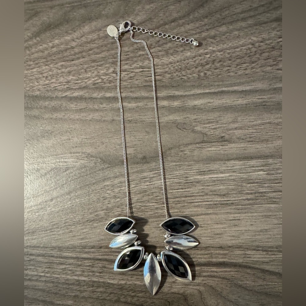 White House Black Market Silver and Black Necklace